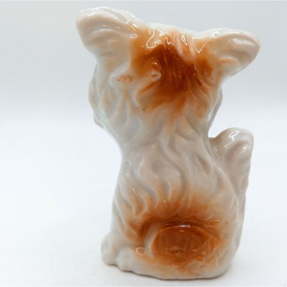 Vintage Terrier Dog Figurine Made in Japan Bowtie Bow Tie Figure - Picture 3 of 10